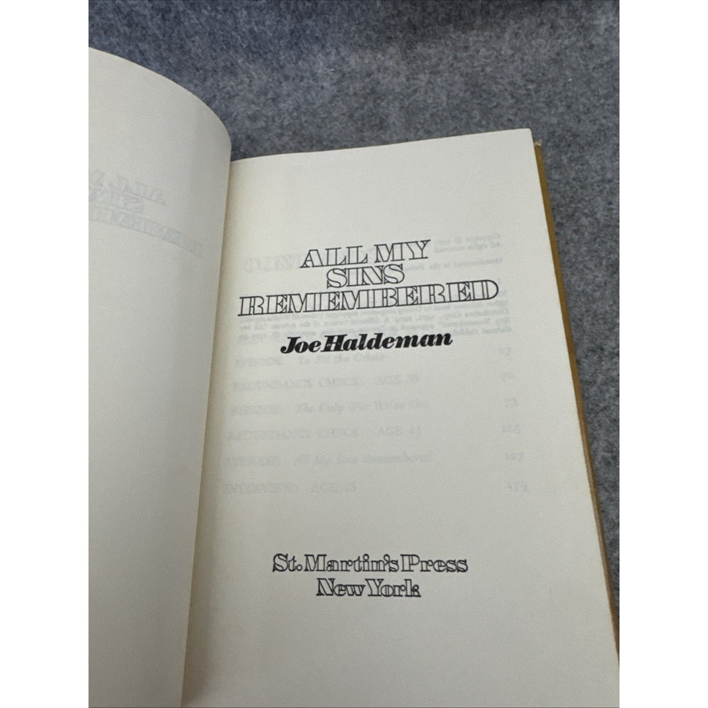 All My Sins Remembered Joe Haldeman 1977 Hardcover Sci-Fi Classic BCE