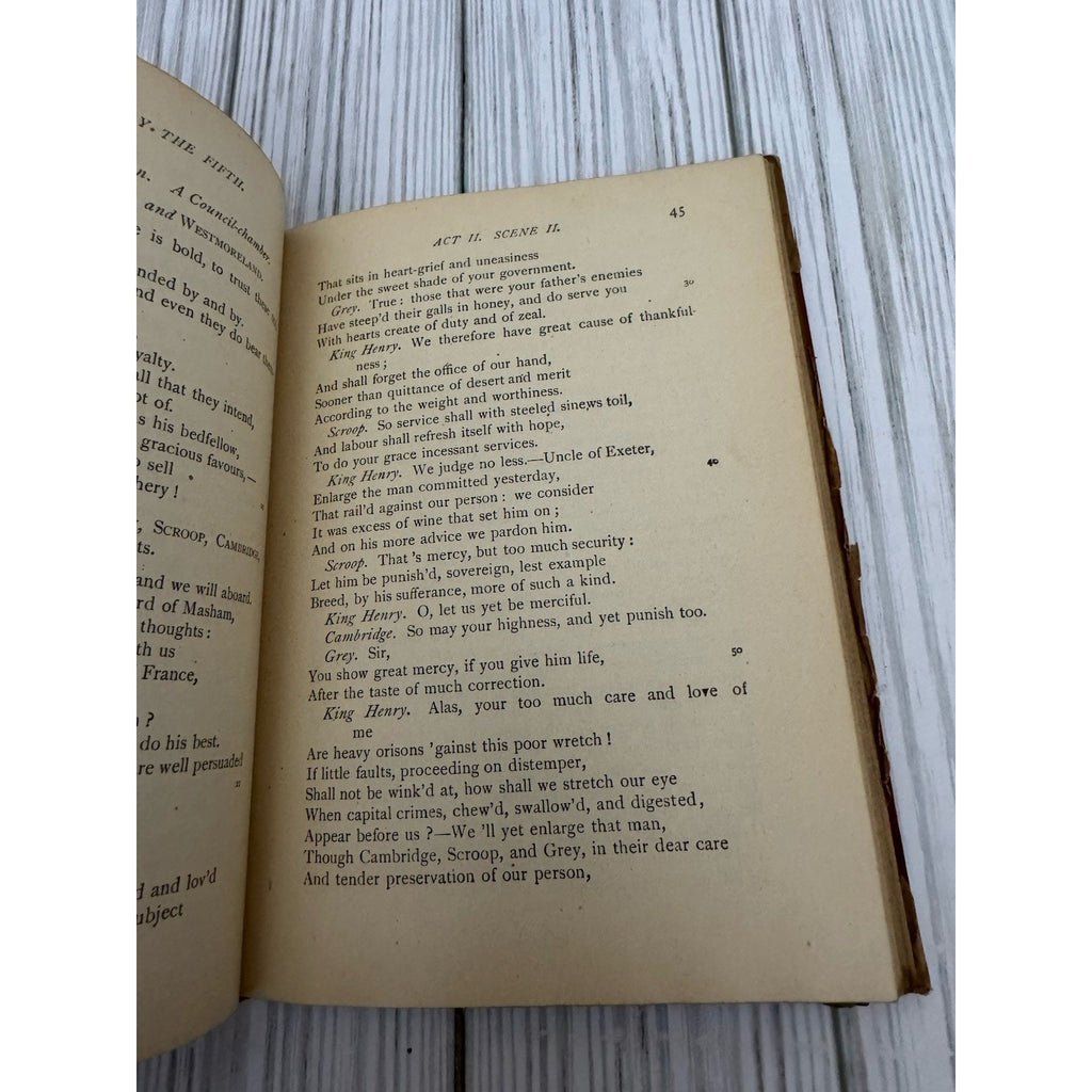 Antique 1918 Shakespeare King Henry V Rolfe HC American Book Co