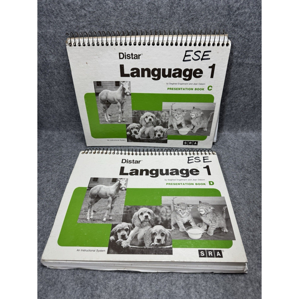 1987 Distar Language 1 Presentation Books C & D SRA Engelmann Spiral Set