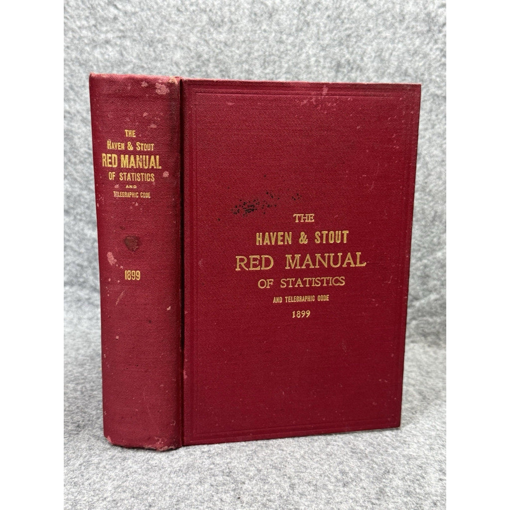 1899 Haven & Stout Red Manual of Statistics Telegraphic Code Hardcover