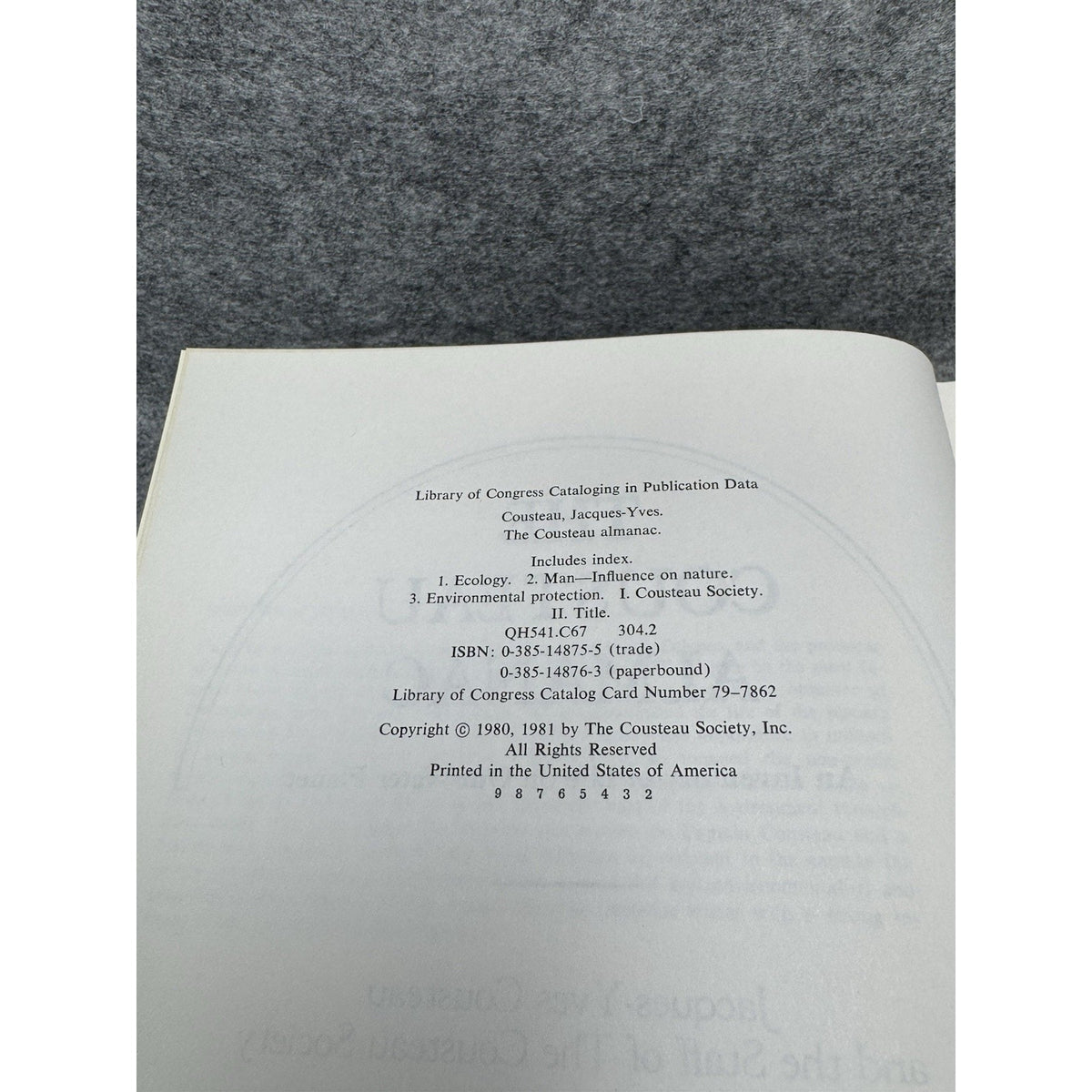 The Cousteau Almanac Jacques-Yves Cousteau 1981 Hardcover Ocean Ecology