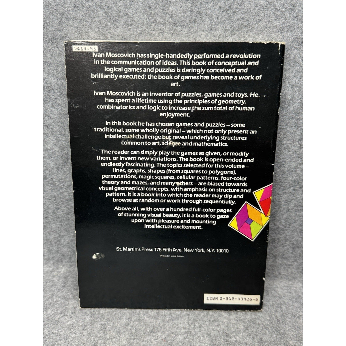 Ivan Moscovich’s Super-Games 1985 First U.S. Edition Puzzle Book Paperback