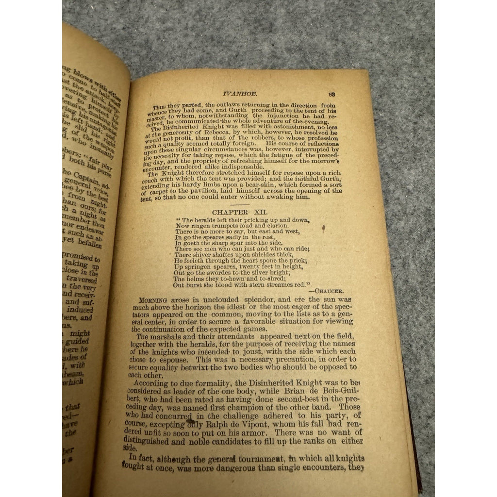 Antique Ivanhoe Sir Walter Scott Decorative Cloth Edition Illustrated