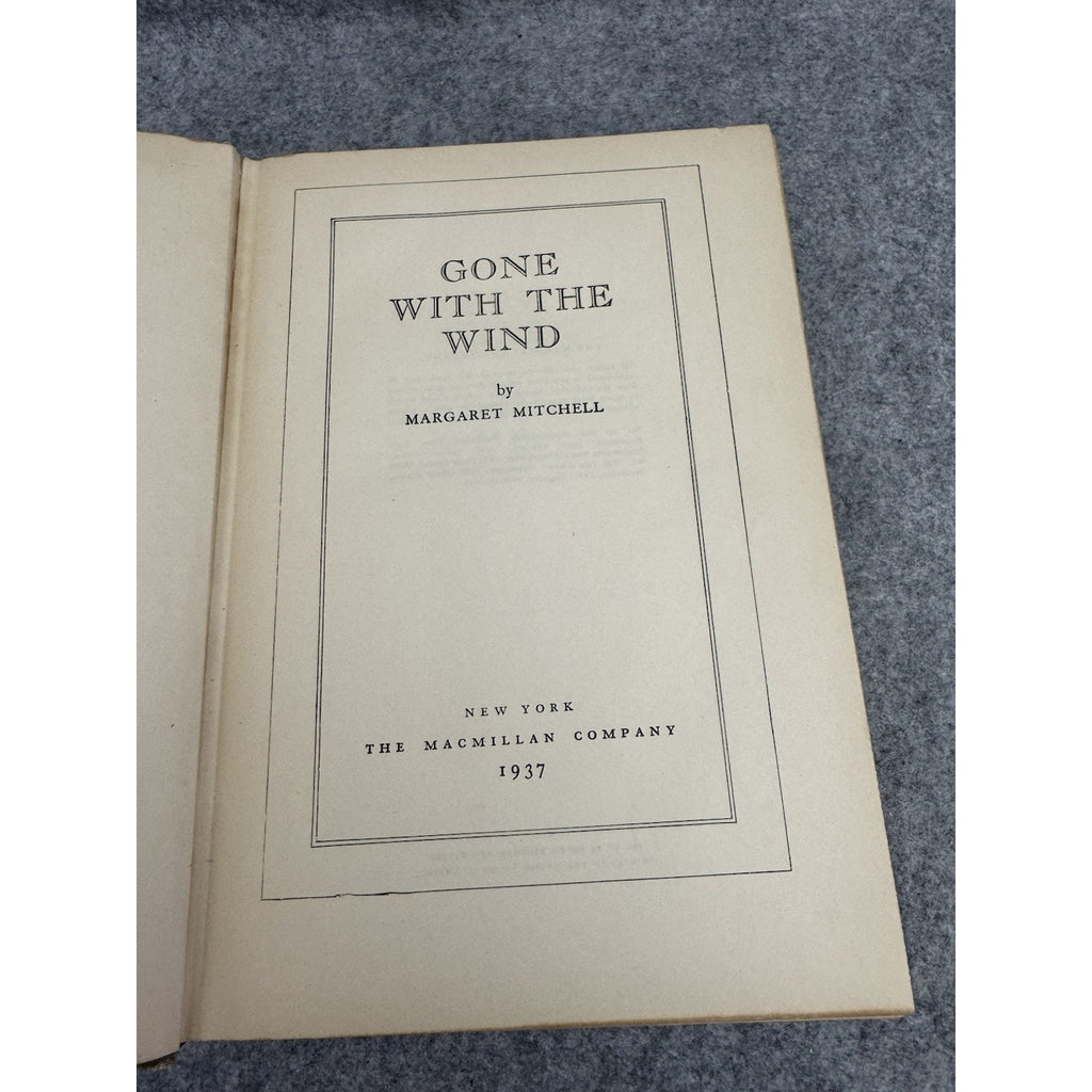 Gone With the Wind Margaret Mitchell 1937 Hardcover Macmillan January
