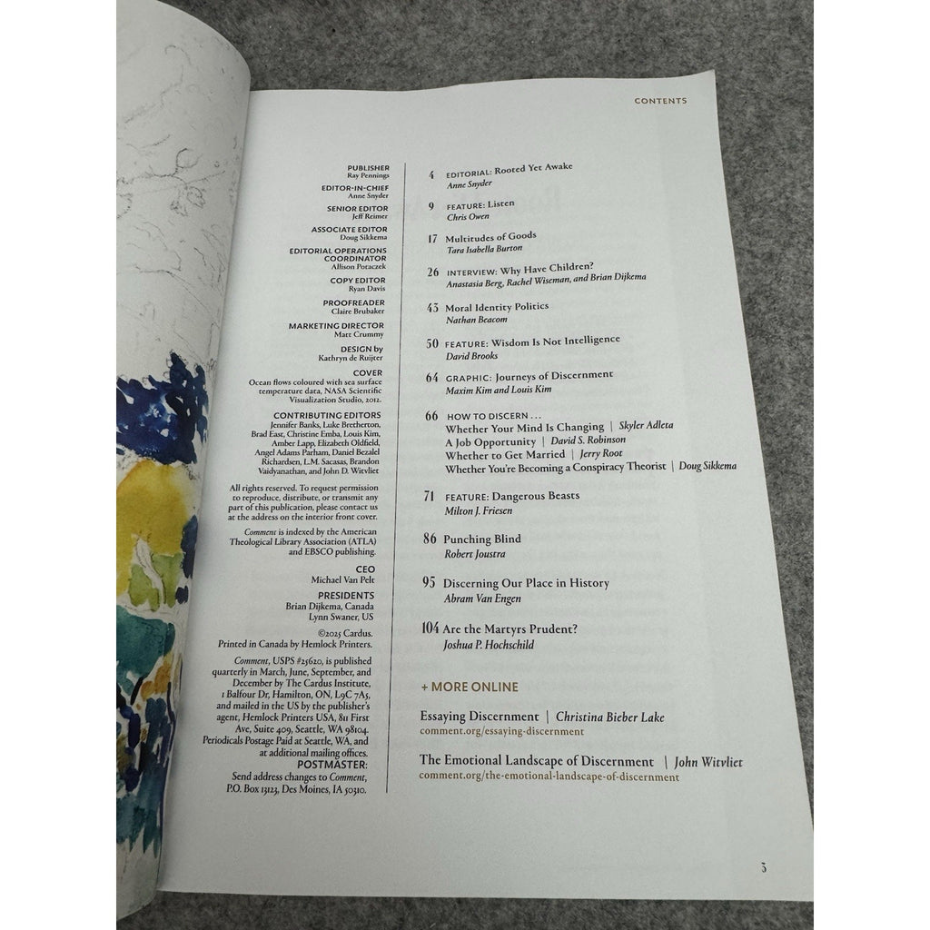 Comment Magazine Vol. 43 No. 2 Summer 2025 Becoming a Discerning People