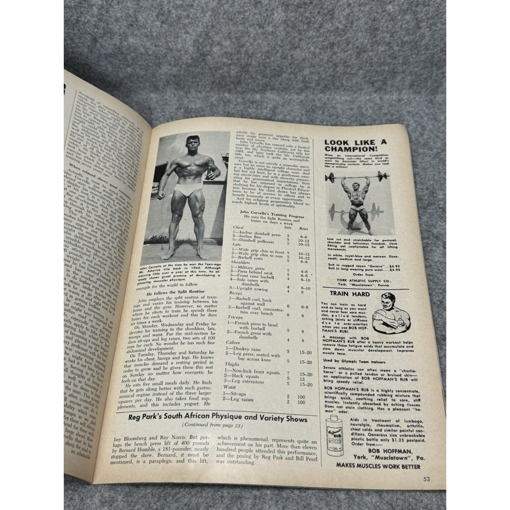 Muscular Development December 1965 John Corvello Bodybuilding Magazine