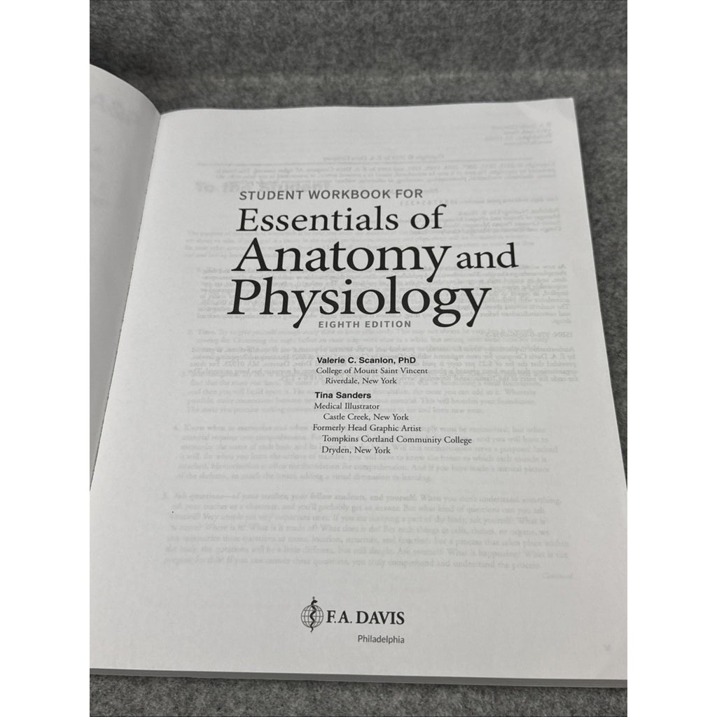 Student Workbook for Essentials of Anatomy and Physiology by Tina Sanders and...