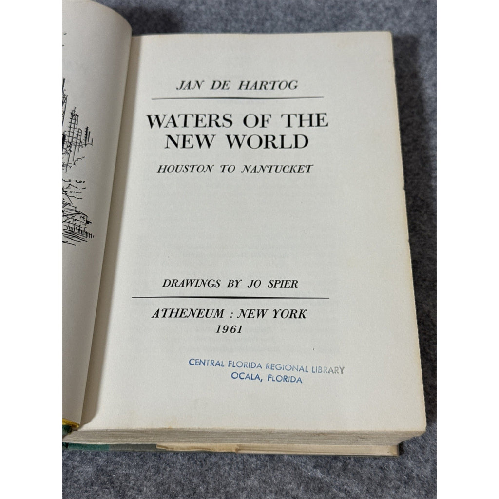 Waters of the New World by Jan de Hartog (1961 Hardcover)