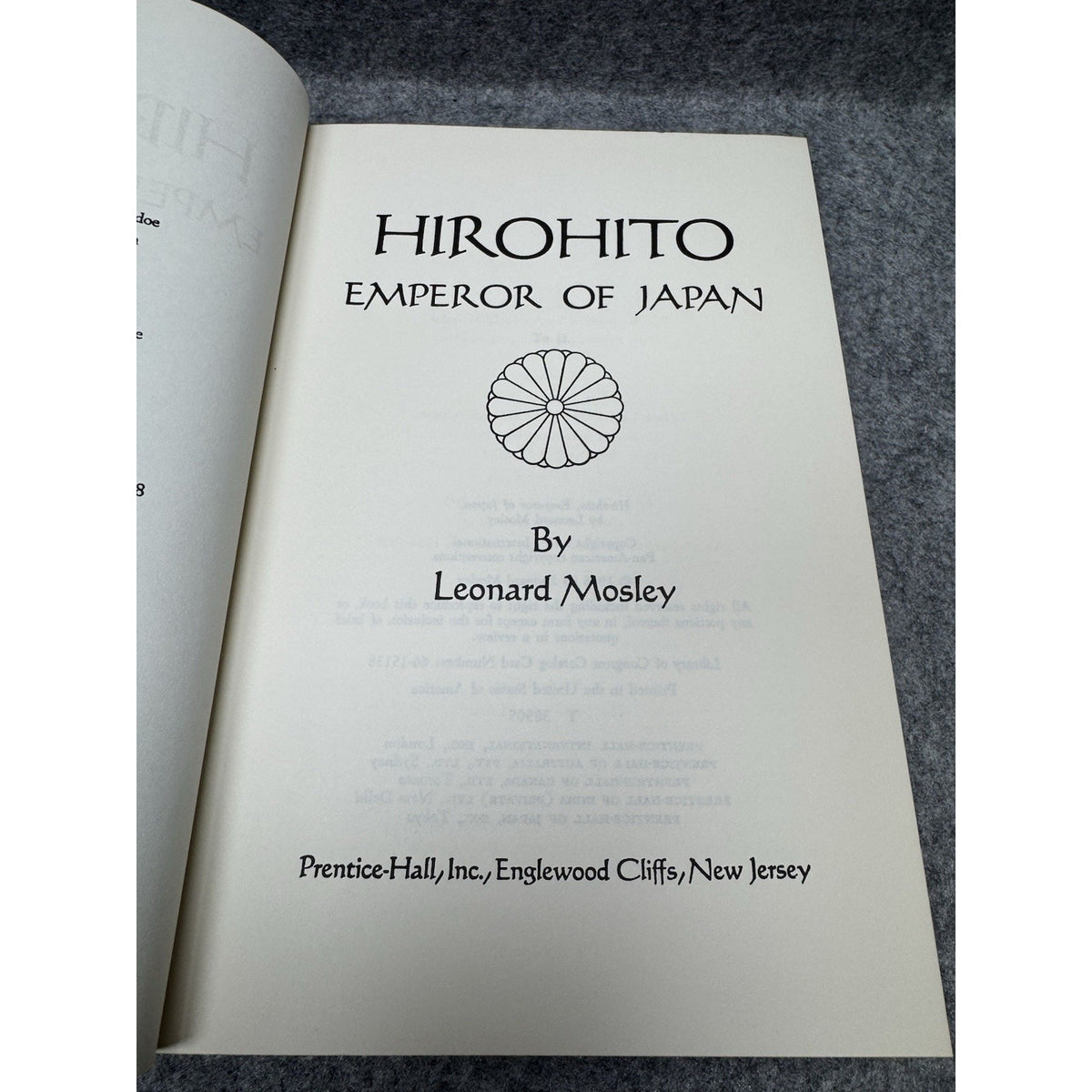 1966 Hirohito Emperor of Japan Leonard Mosley First Edition WWII Biography