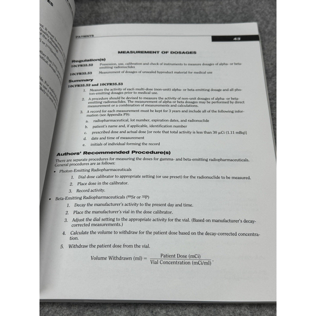 Scarce Nuclear Medicine NRC Regulations Compliance Radiation Safety Handbook