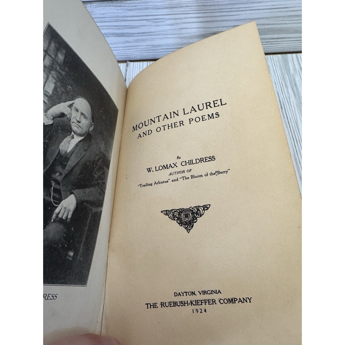 Mountain Laurel and Other Poems W Lomax Childress 1924 HC