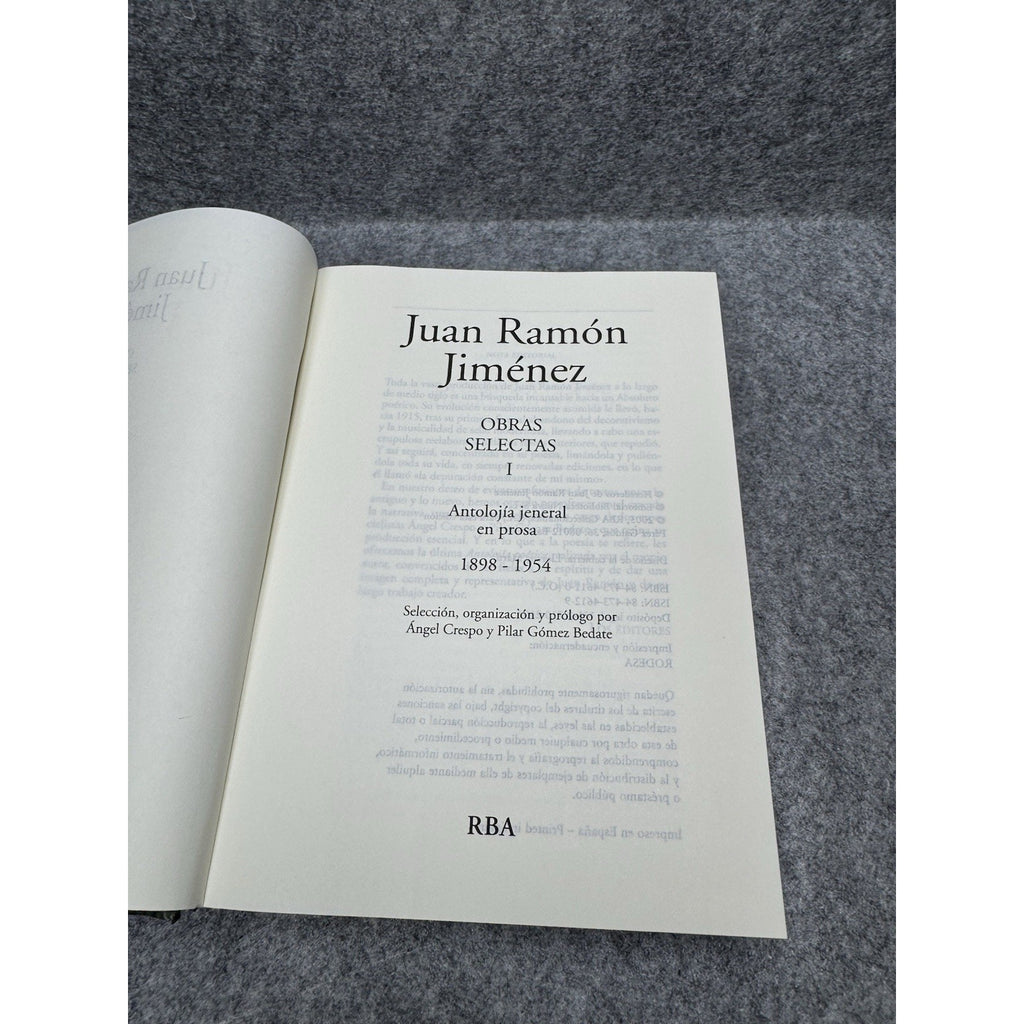 2005 Juan Ramón Jiménez Obras Selectas I HC RBA Instituto Cervantes Spanish