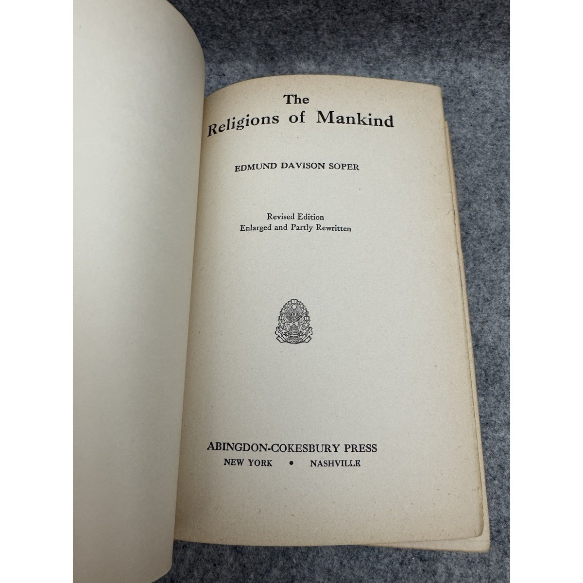 1938 The Religions of Mankind Edmund Davison Soper HC Abingdon Press