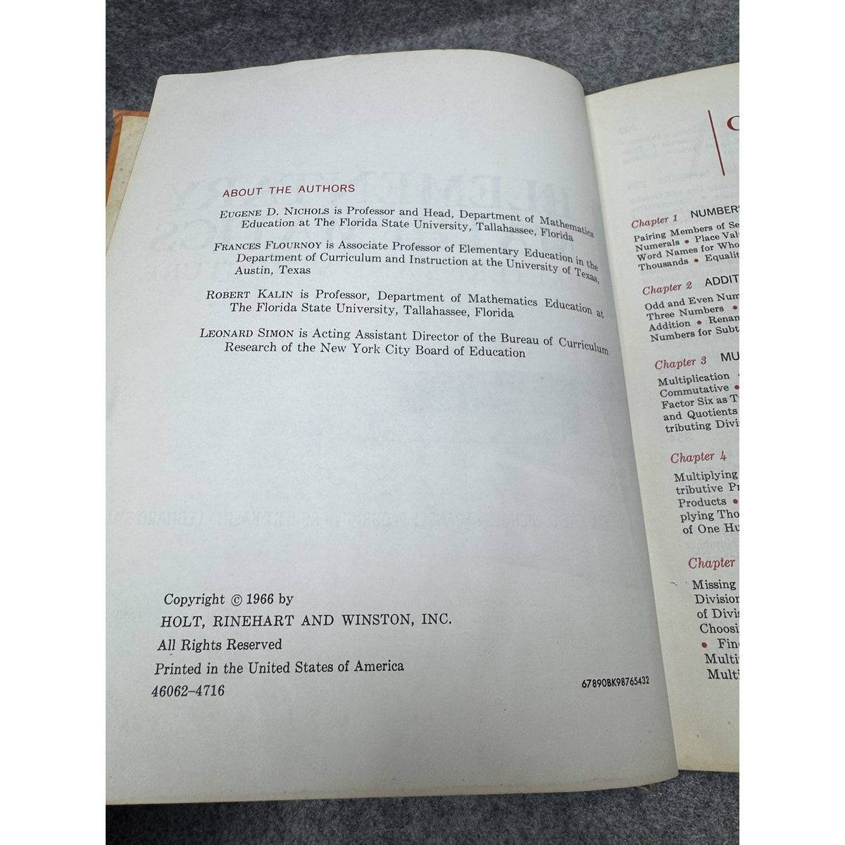 Elementary Mathematics 4 Patterns and Structure 1966 Vintage School Textbook