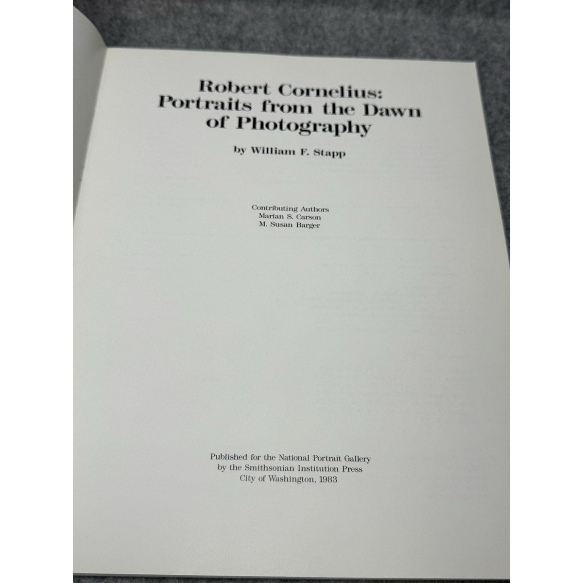 1983 Robert Cornelius Portraits from the Dawn of Photography Stapp Smithsonian