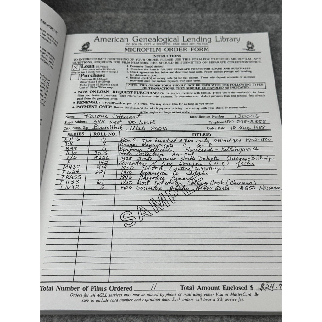 AGLL Canadian Census Listings 1666-1891 Genealogy Reference 1st Edition