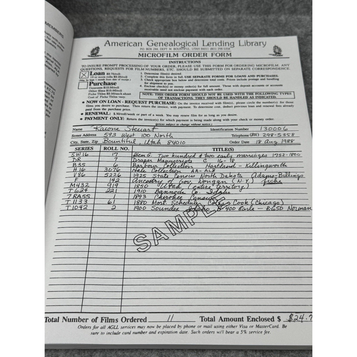 AGLL Canadian Census Listings 1666-1891 Genealogy Reference 1st Edition