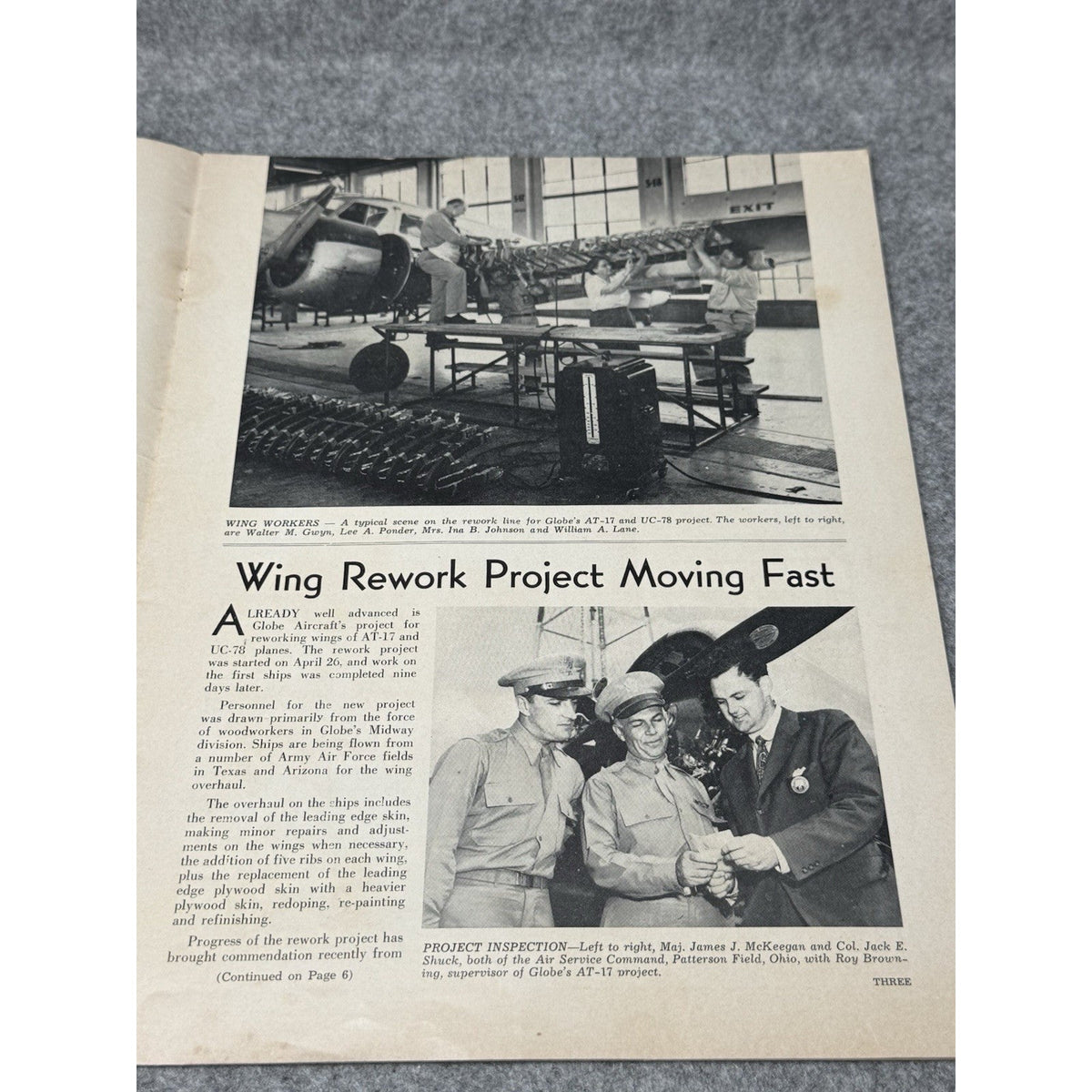 1944 Globe Beam Aircraft Magazine WWII Fort Worth Texas Swift War Bonds
