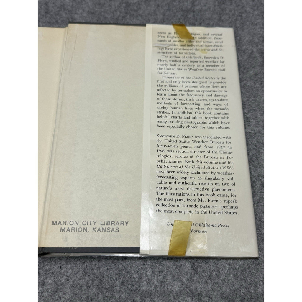 Tornadoes of the United States Snowden D Flora 1973 HC DJ Weather History