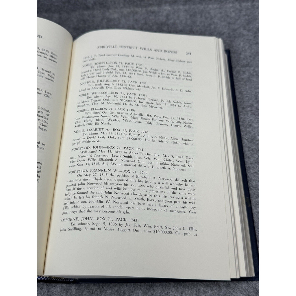 Old Ninety-Six Abbeville District SC Wills Bonds Young 1977 Genealogy HC