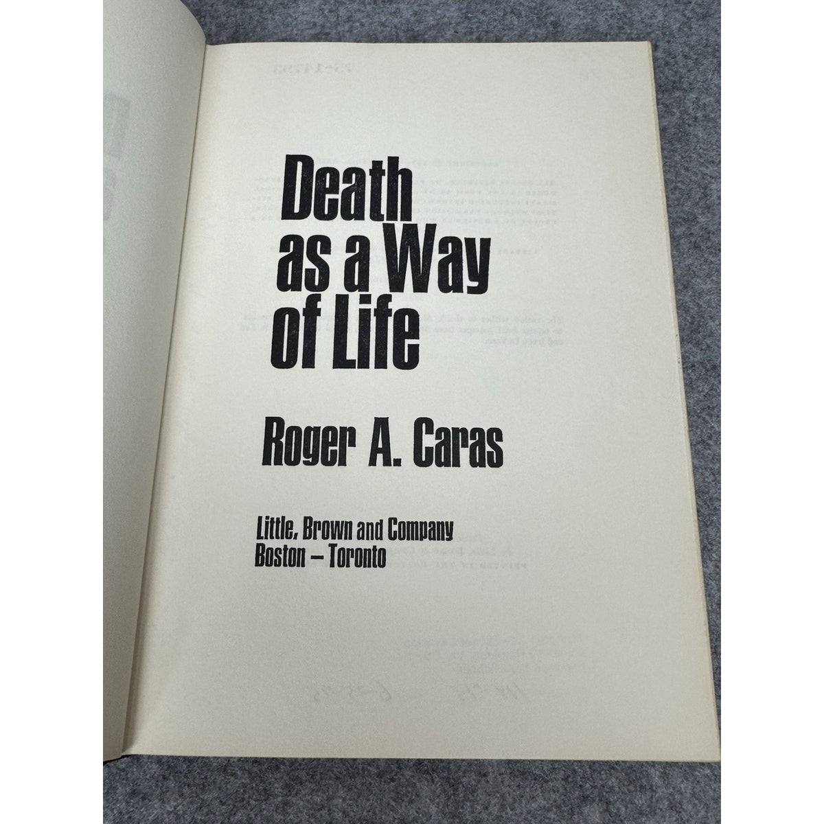 1970 Death as a Way of Life Roger Caras First Edition Hunting Hardcover DJ