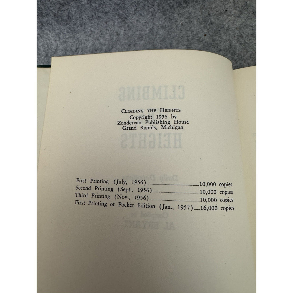 Climbing the Heights Daily Devotions Al Bryant 1956 HC Zondervan