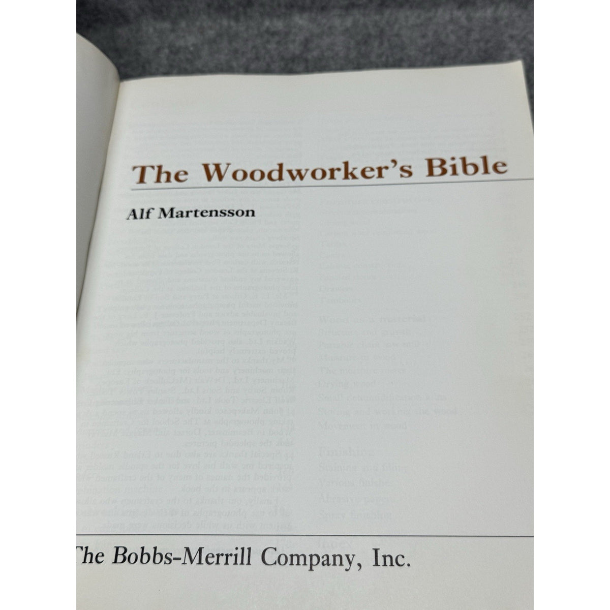 The Woodworker’s Bible Alf Martensson 1979 Woodworking Tools Furniture Paperback