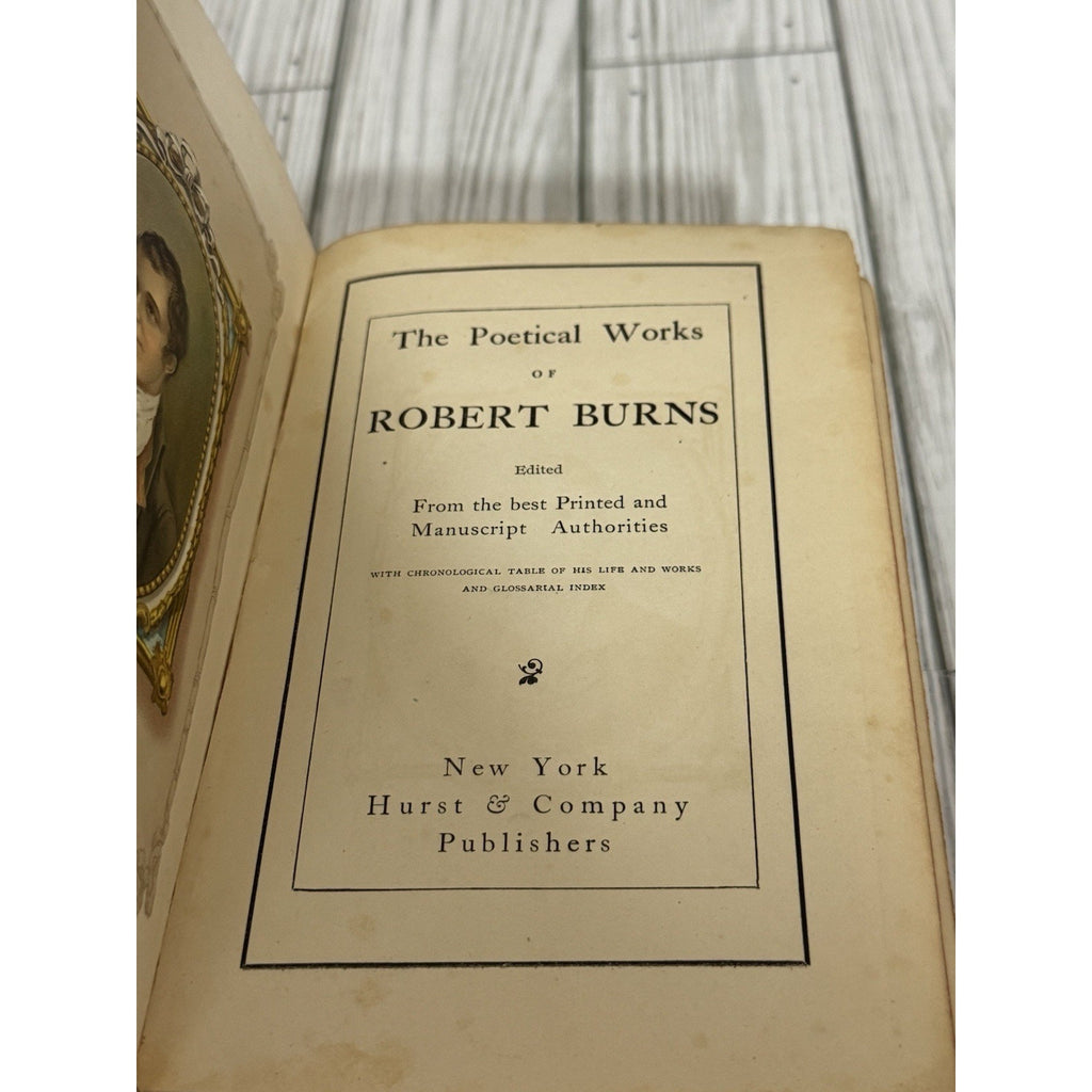 The Poetical Works of Robert Burns Antique Leather HC Hurst & Co
