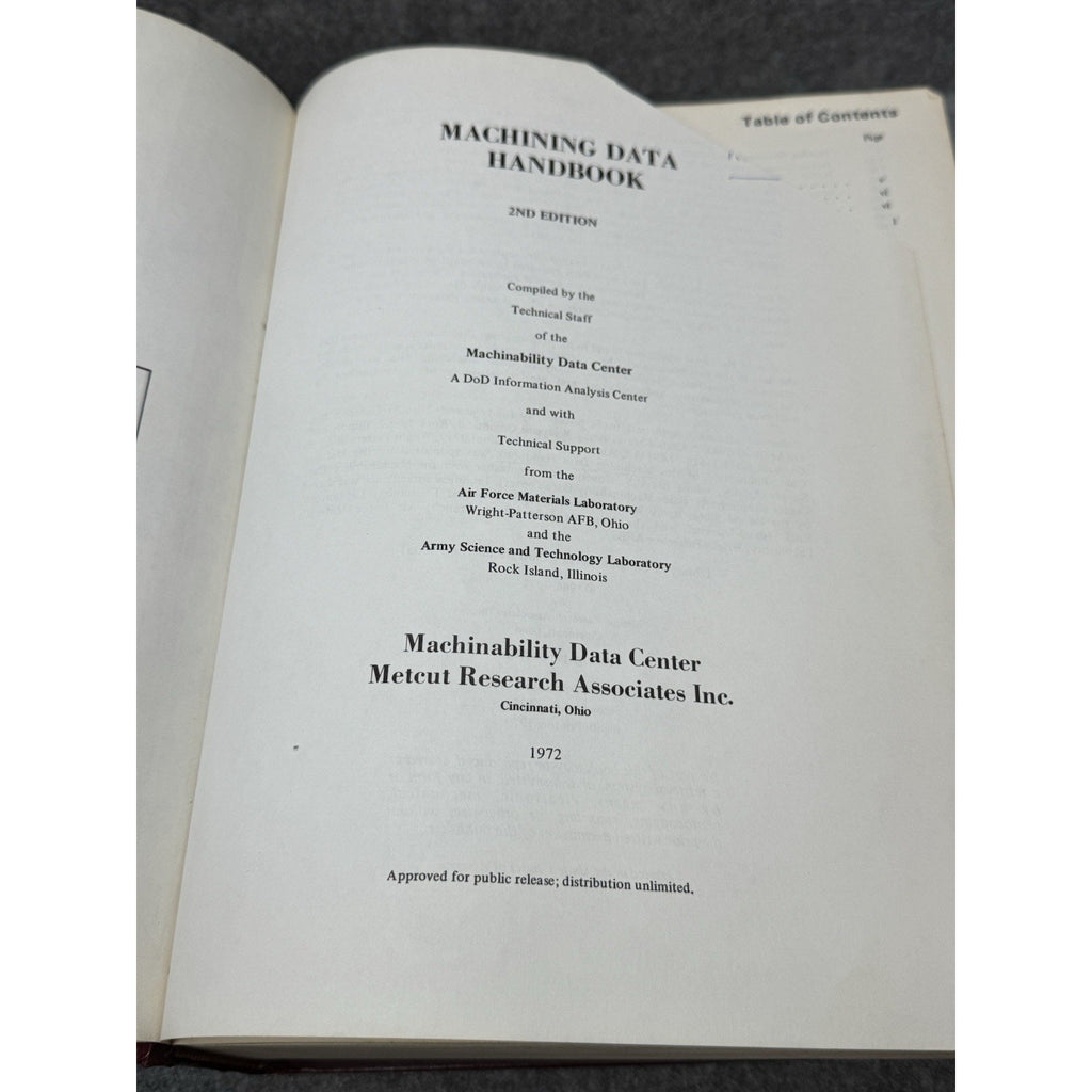 Machining Data Handbook 2nd Edition 1979 DoD Air Force Army Engineering