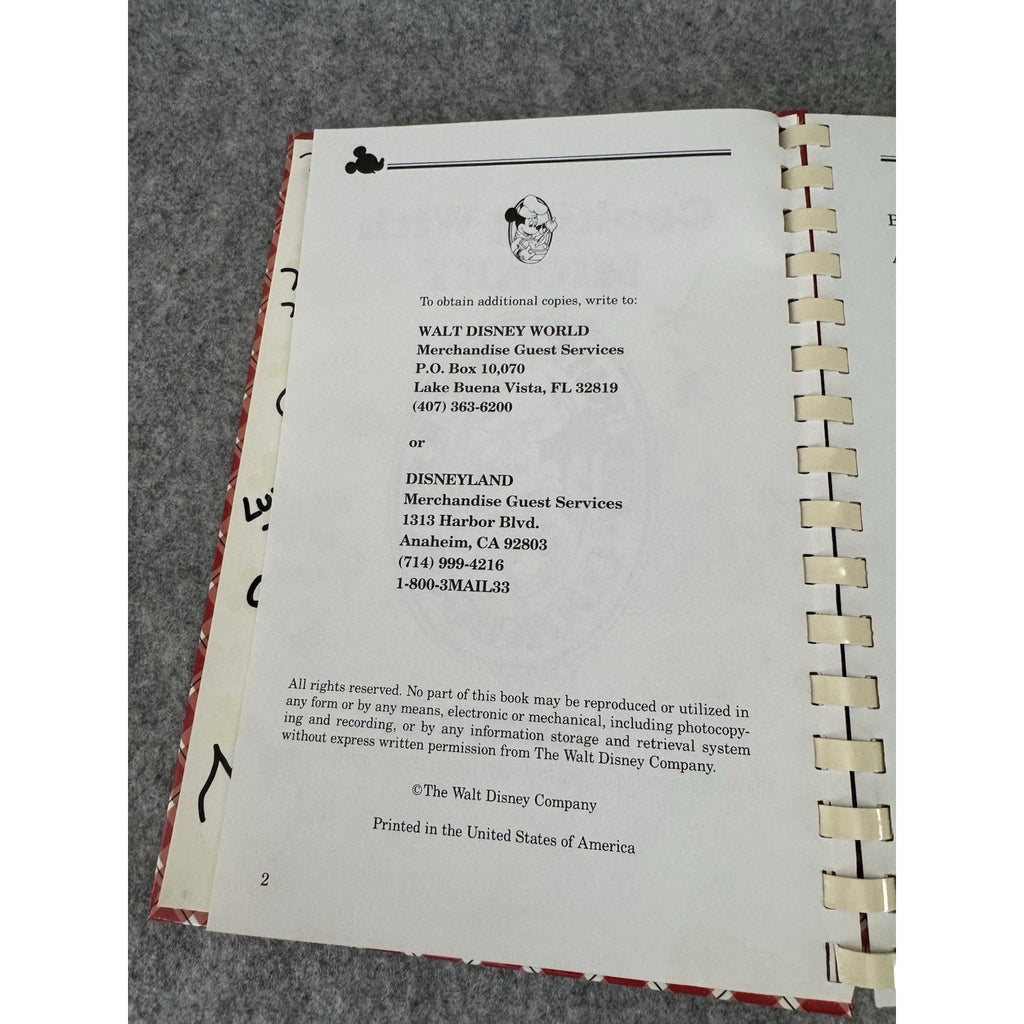 Cooking With Mickey Gourmet Cookbook Vol II Disney Signed Character Cookbook