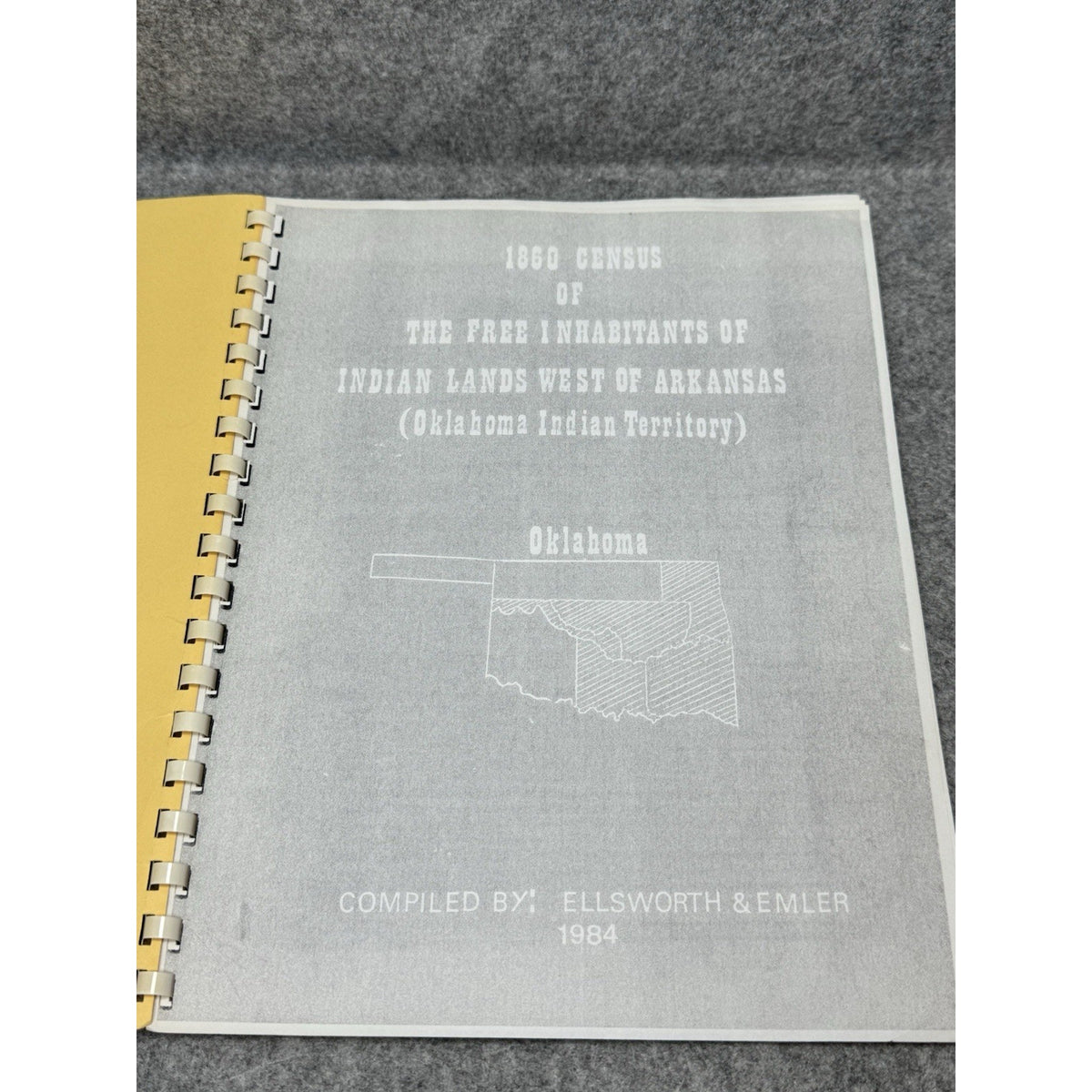 1984 1860 Census Indian Lands West of Arkansas Oklahoma Territory Genealogy