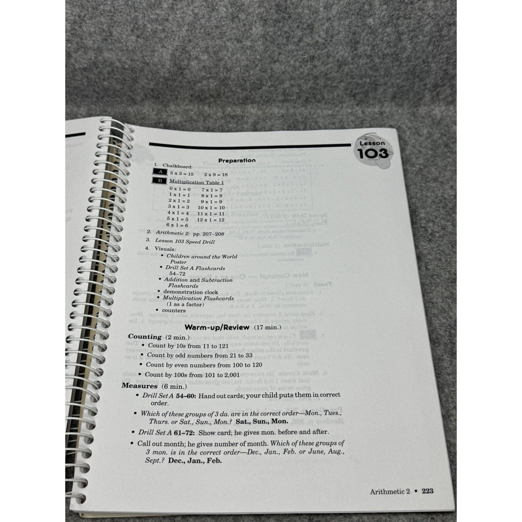 A Beka Arithmetic 2 Home School Curriculum Lesson Plans Grade 2 Spiral Bound