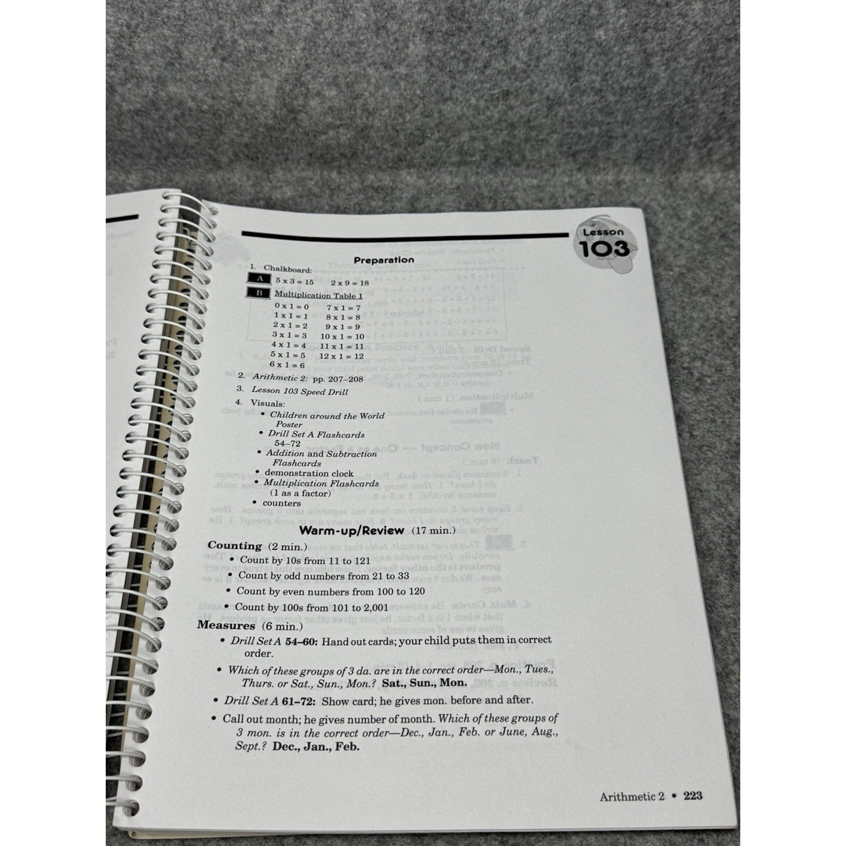 A Beka Arithmetic 2 Home School Curriculum Lesson Plans Grade 2 Spiral Bound
