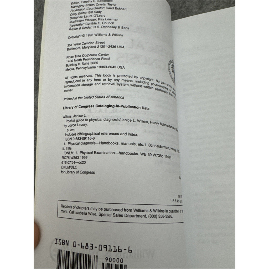 Pocket Guide to Physical Diagnosis by Henry Schneiderman and Janice L. Willms...