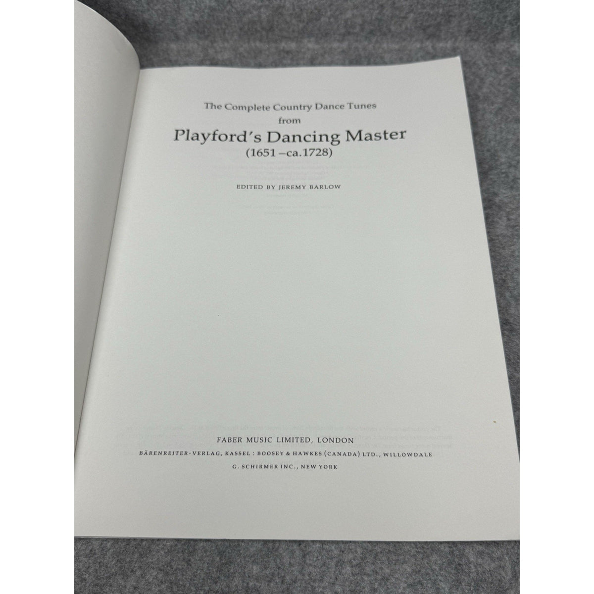Playford’s Dancing Master Complete Country Dance Tunes Jeremy Barlow 1985