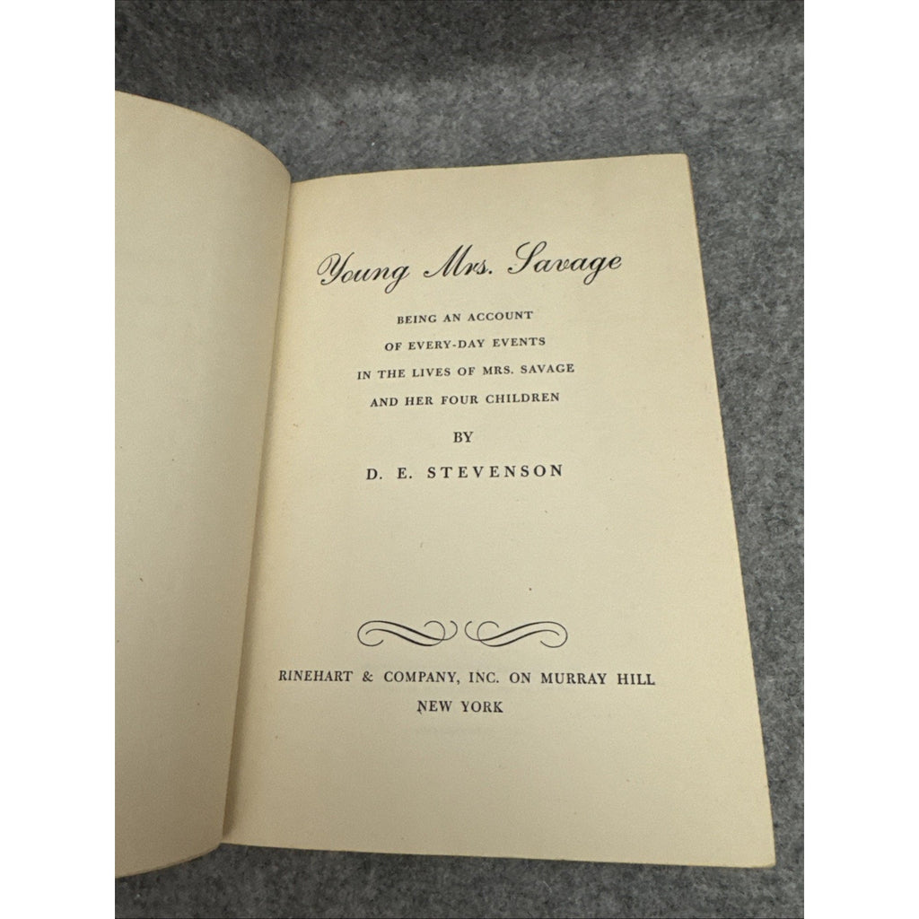 Young Mrs. Savage by D. E. Stevenson (1949 Hardcover)
