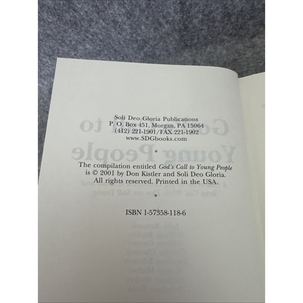 Gods call to young people by: Jonathan Edwards and others