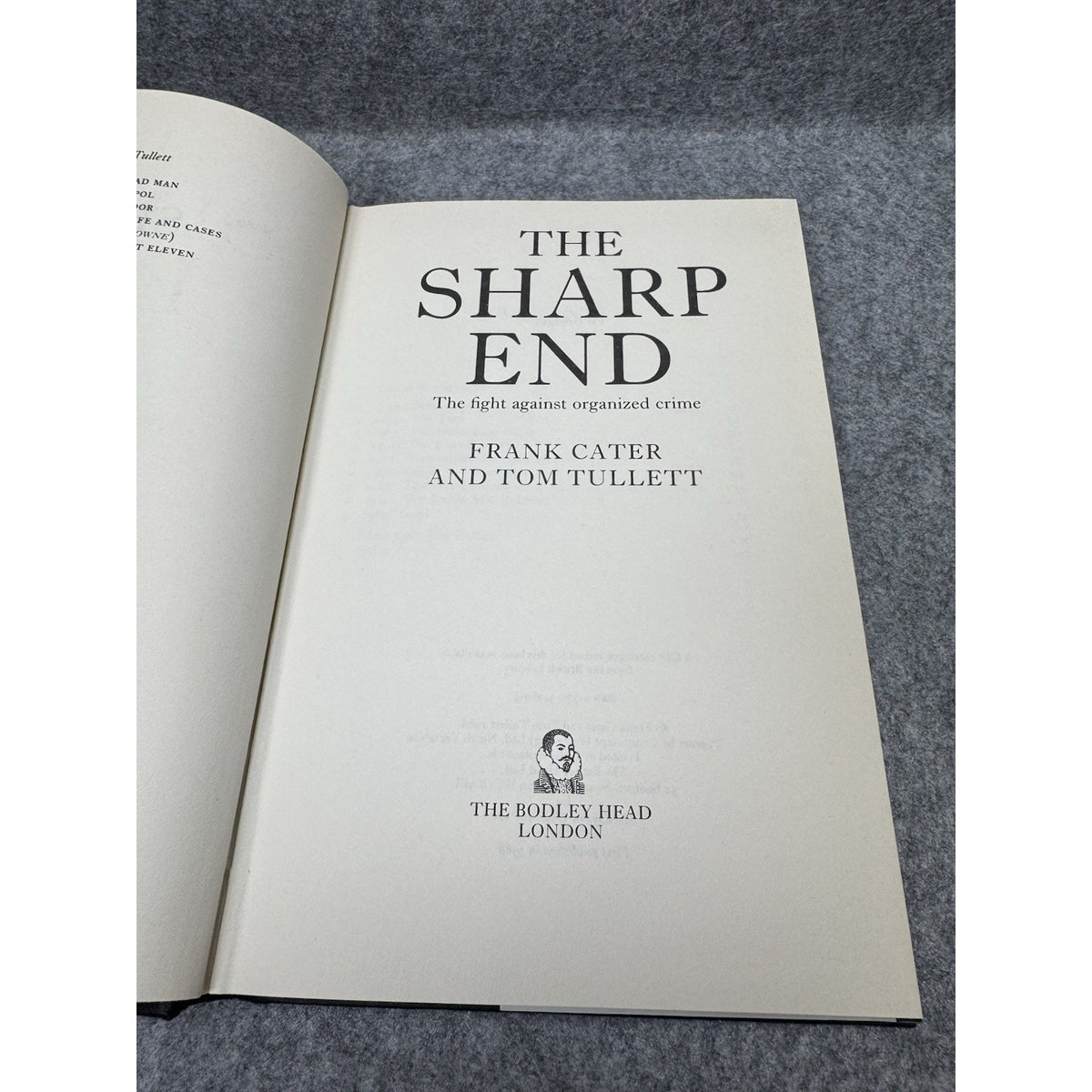 The Sharp End Frank Cater Tom Tullett 1988 First Edition Scotland Yard Crime