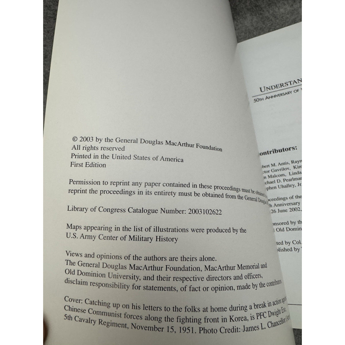 Understanding & Remembering Korean War 50th Anniversary Symposium 1st Ed