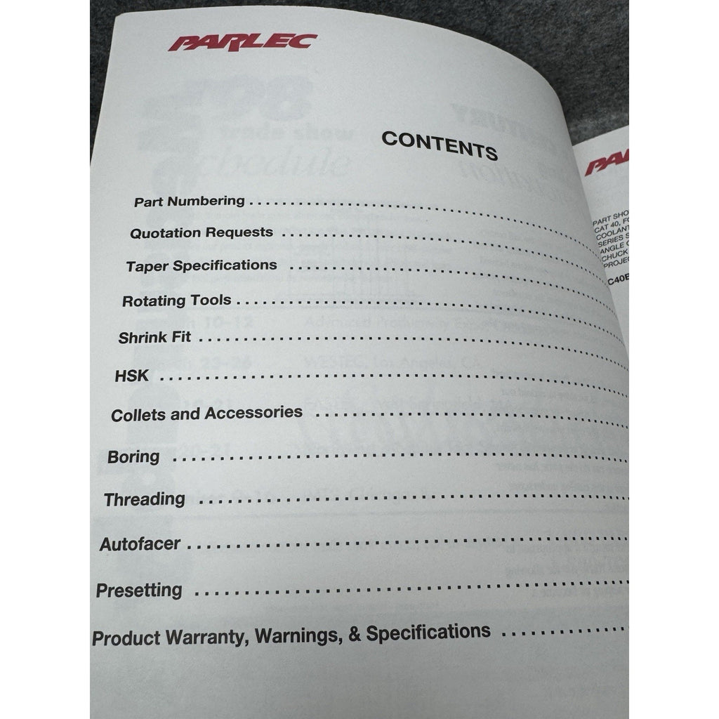 1998 Parlec CNC Tooling Catalog Toolholders Collets Boring Machinist Manual
