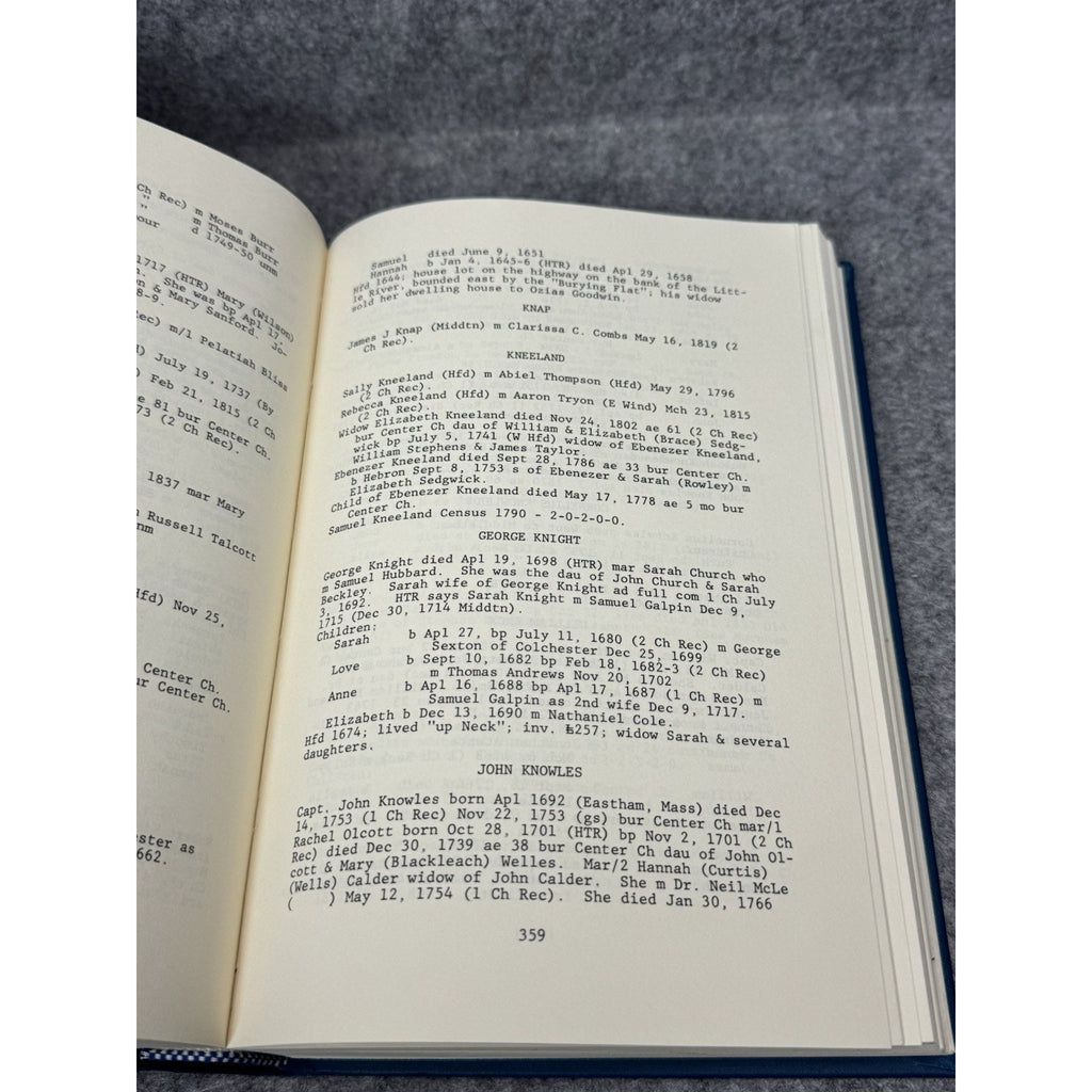 Families of Early Hartford Connecticut Barbour 1982 Hardcover Genealogy