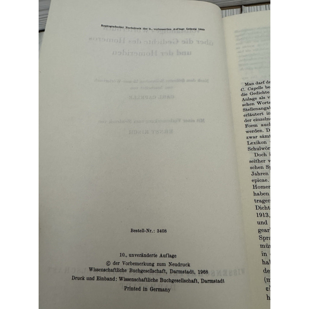 Carl Capelle Vollständiges Wörterbuch über die Gedichte des Homeros 1968 HC
