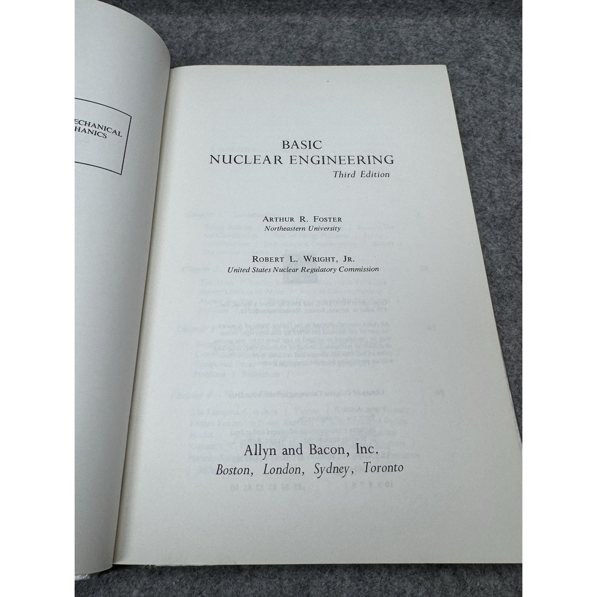 Basic Nuclear Engineering Foster Wright 3rd Edition Reactor Physics Hardcover
