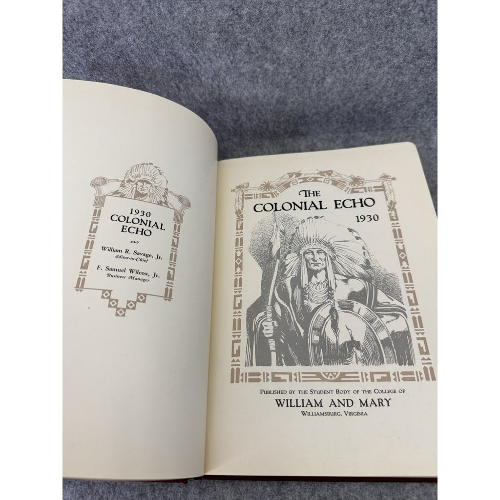 1930 Colonial Echo William & Mary Yearbook Williamsburg VA Hardcover