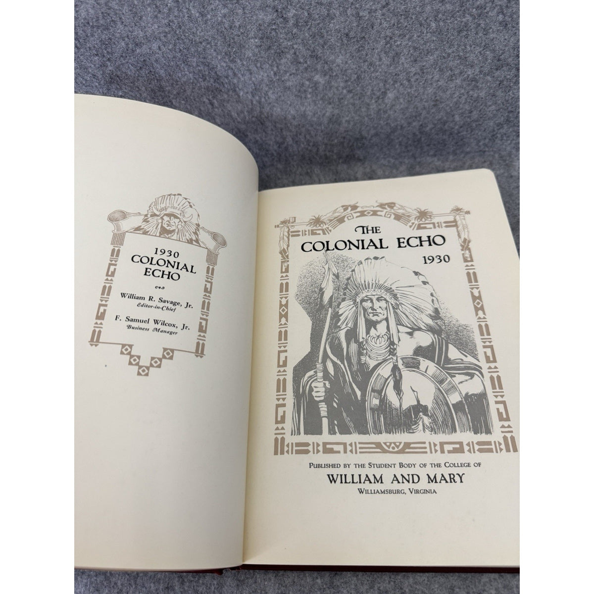 1930 Colonial Echo William & Mary Yearbook Williamsburg VA Hardcover