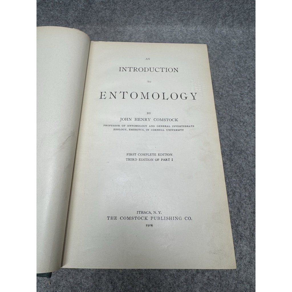 1924 Introduction to Entomology Comstock First Complete Edition Illustrated HC