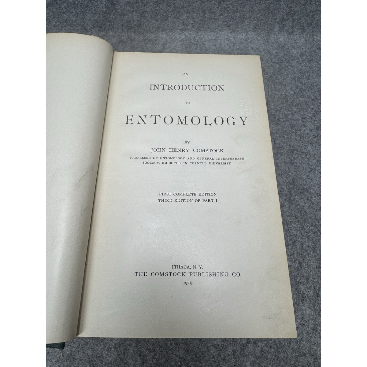 1924 Introduction to Entomology Comstock First Complete Edition Illustrated HC