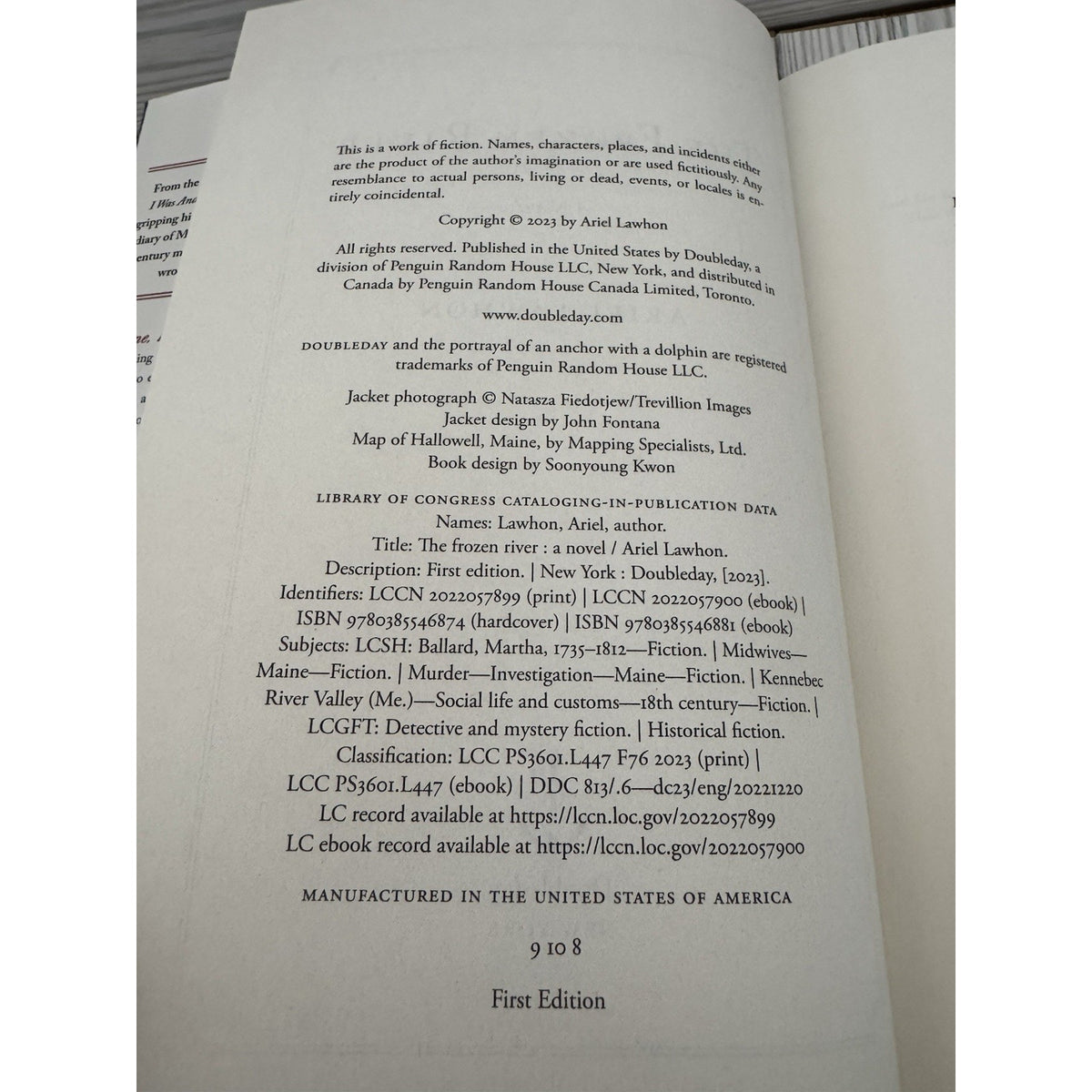 Frozen River Ariel Lawhon HC DJ 2023 First Edition GMA Book Club