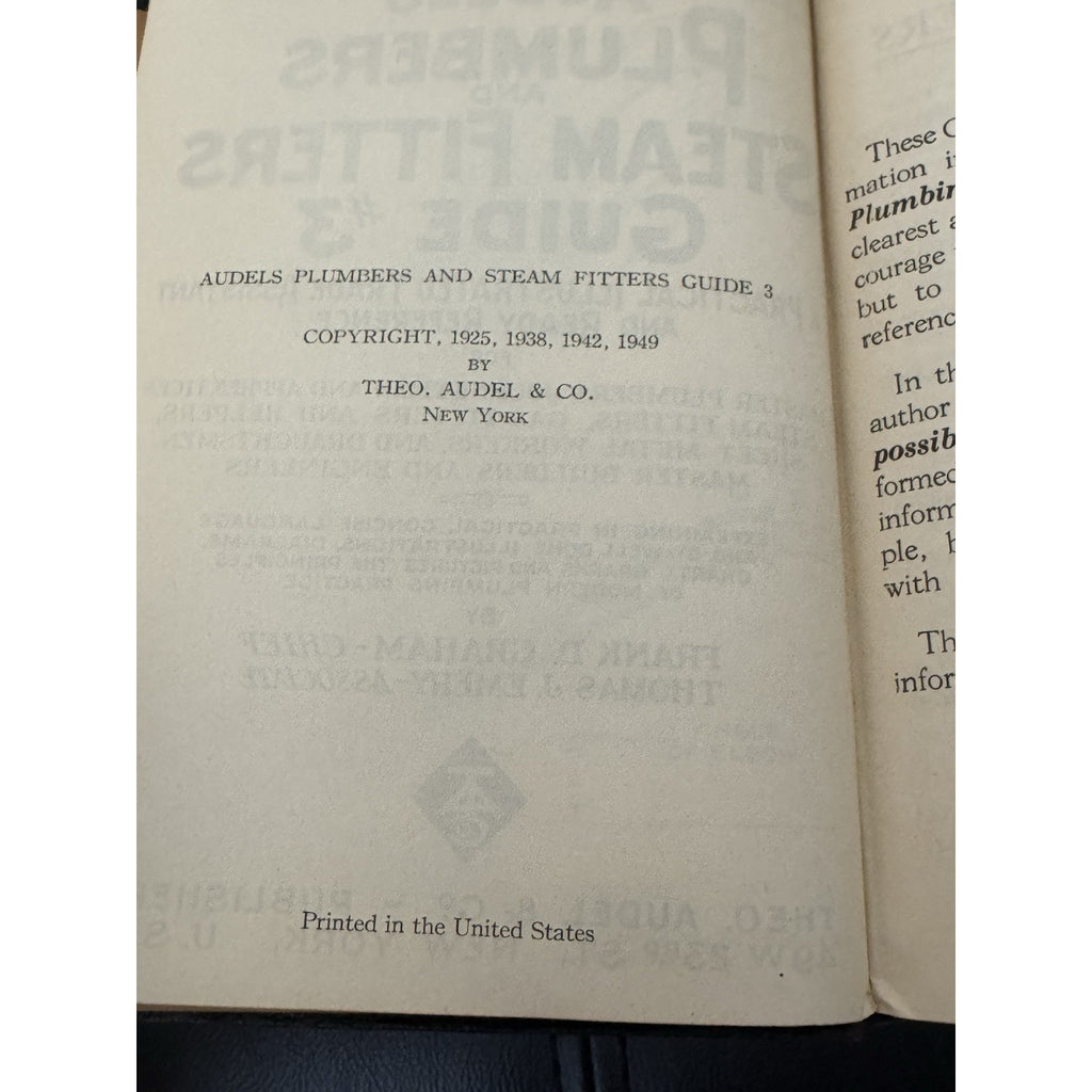 Audels Plumbers & Steam Fitters Guide Vol 2 3 4 1948 Flex Set