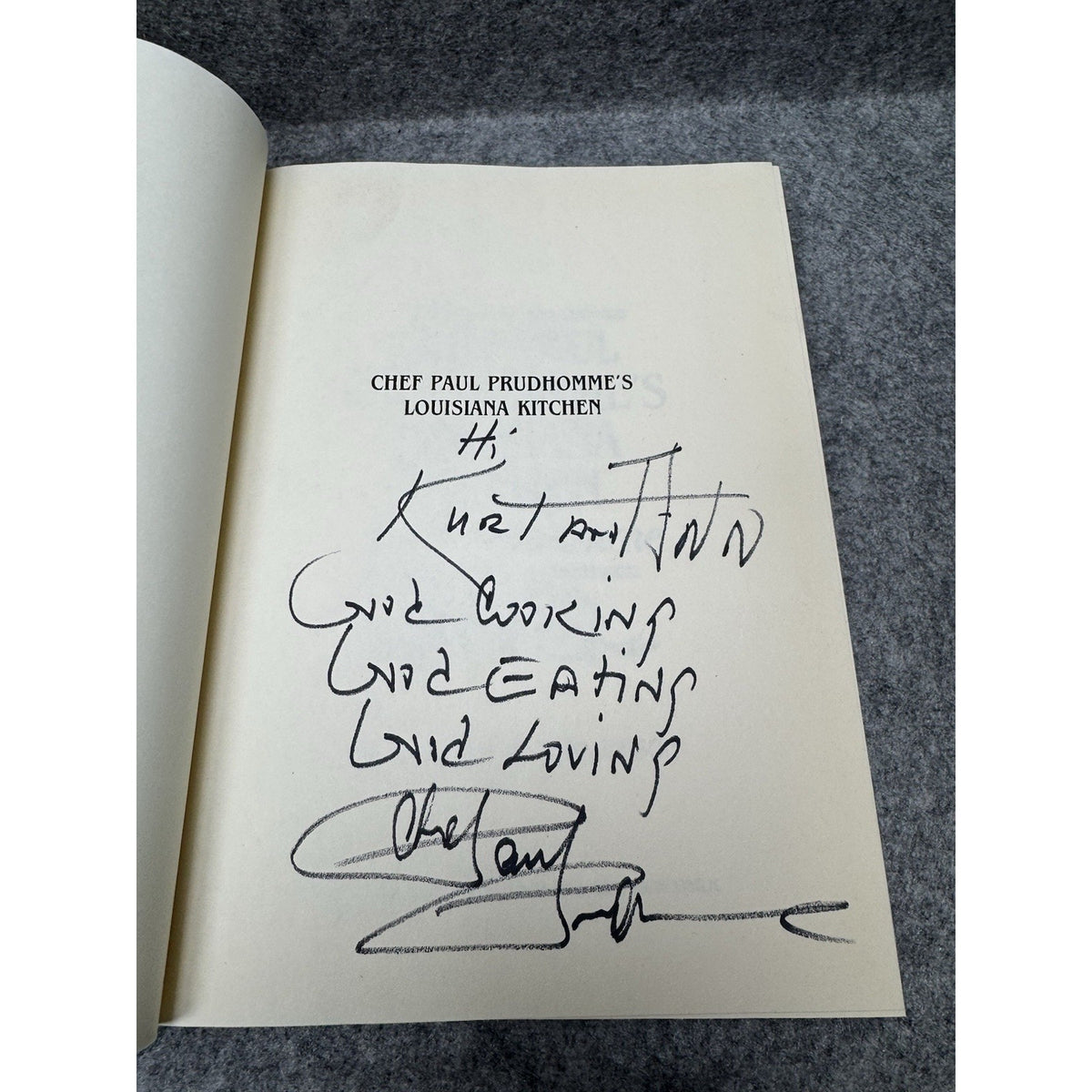 Chef Paul Prudhomme Signed Louisiana Kitchen 1984 Cajun Creole Cookbook HC DJ